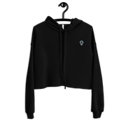 Scarfhold Black Cropped Hoodie, front view