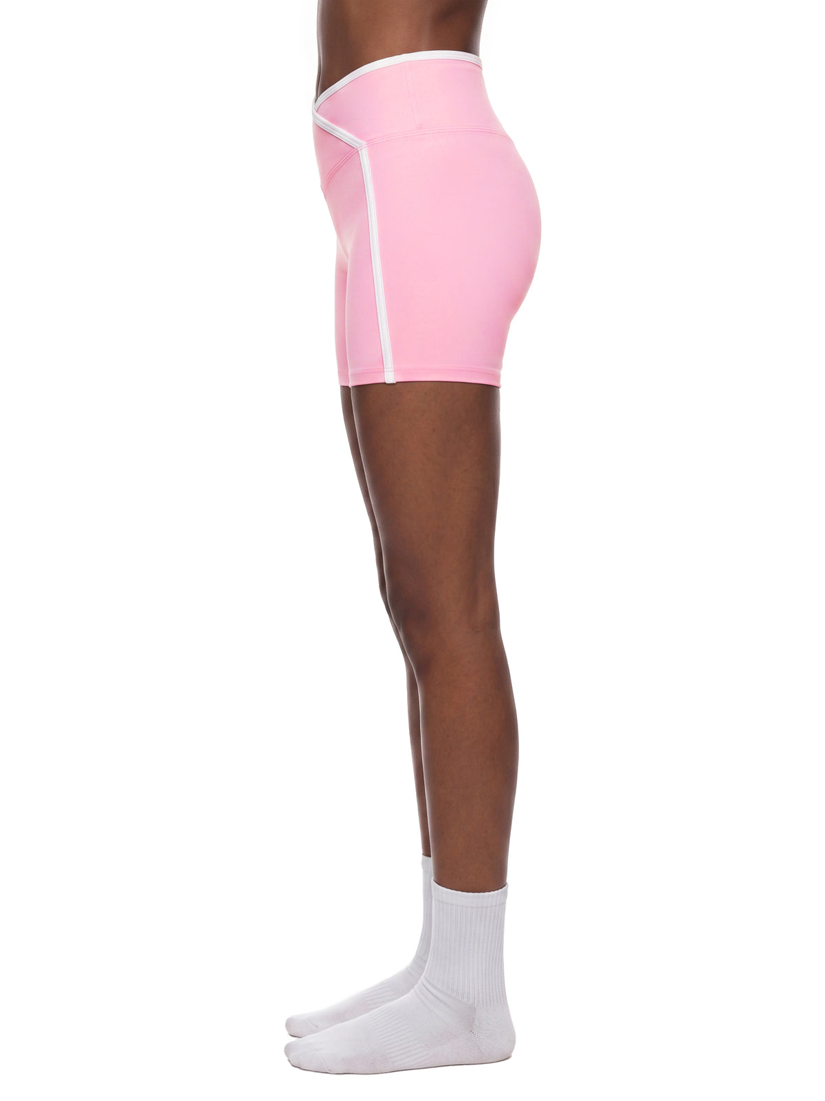 Women’s Colour-Block High-Rise Yoga Shorts — side view