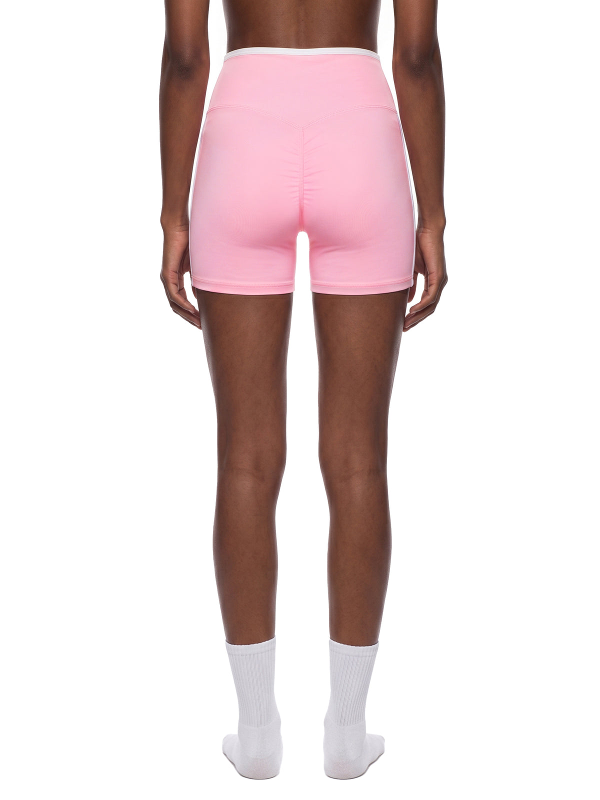 Women’s Colour-Block High-Rise Yoga Shorts — back view