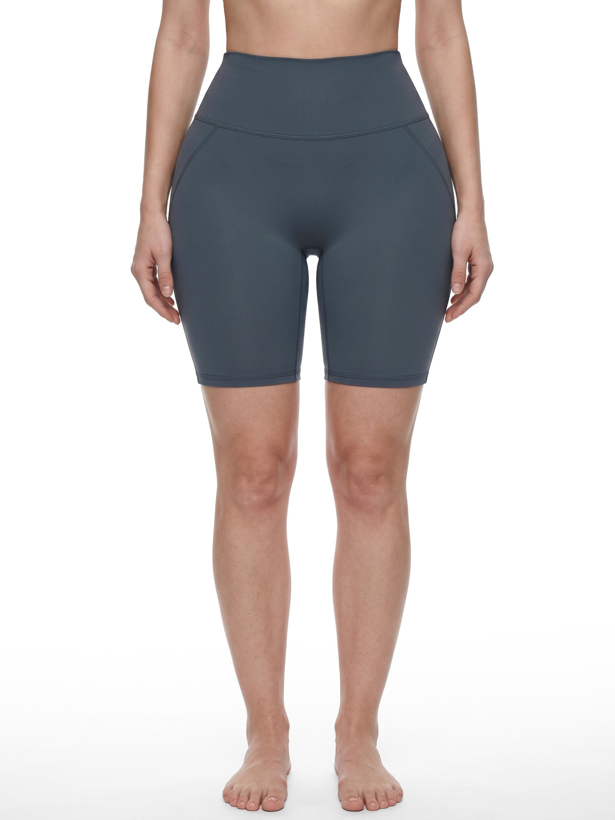 Women’s Lycra High-Waisted Yoga Shorts — front view