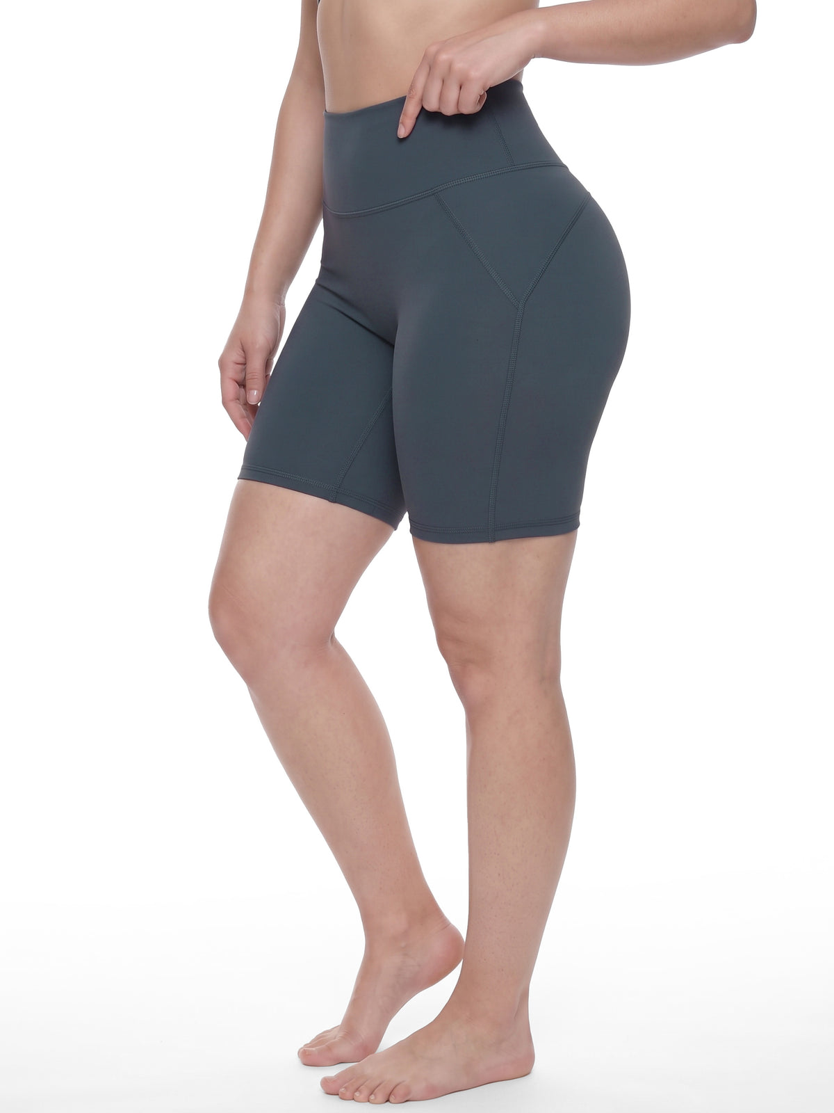 Women’s Lycra High-Waisted Yoga Shorts — styled front view