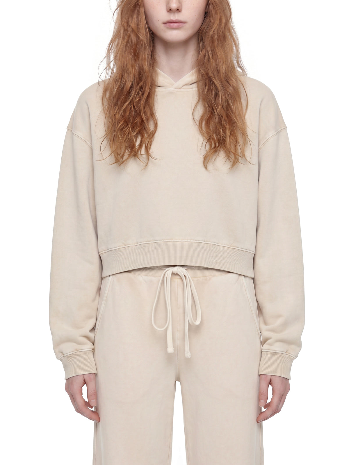 Women’s Mineral-Wash Cropped Hoodie — front view