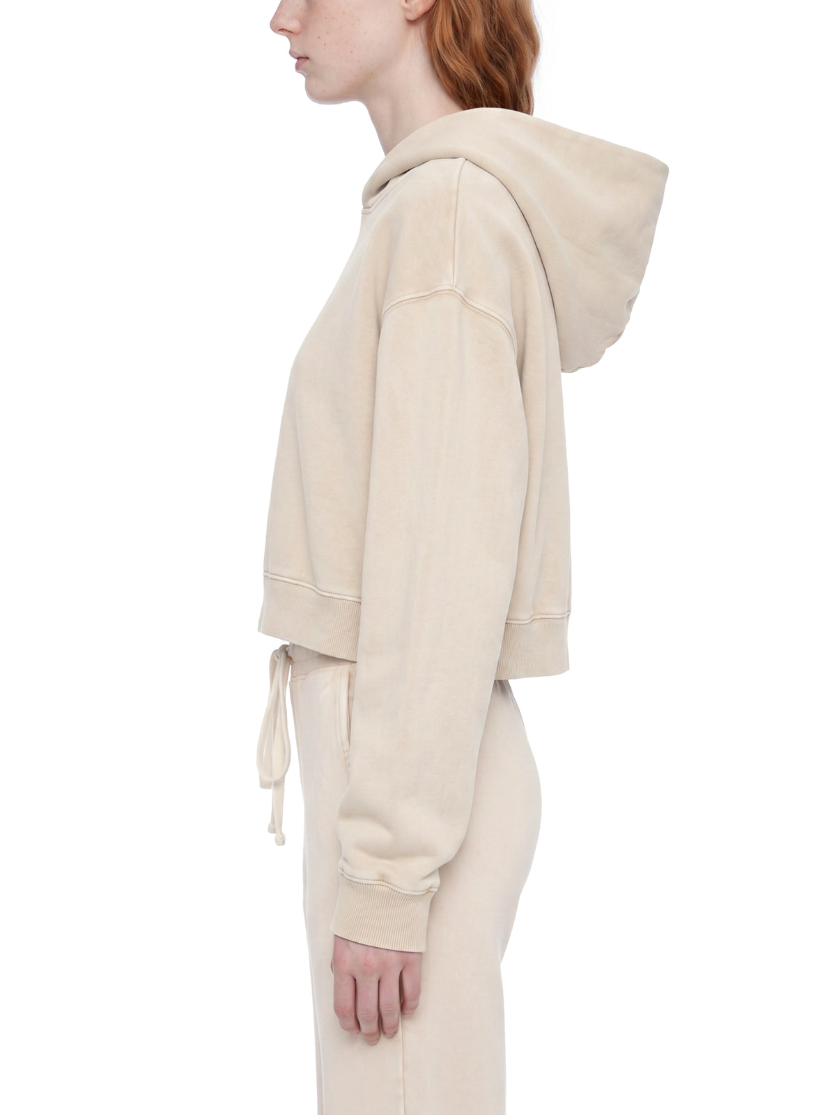 Women’s Mineral-Wash Cropped Hoodie — side view