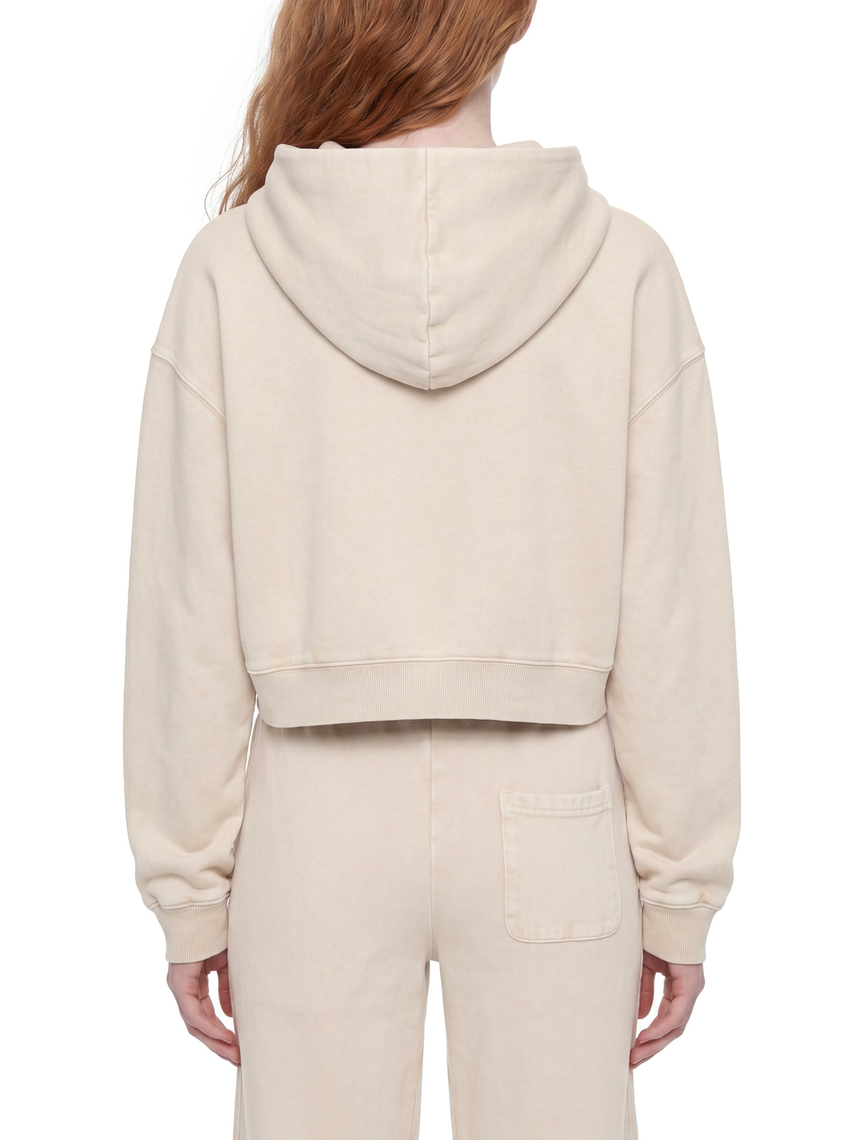 Women’s Mineral-Wash Cropped Hoodie — back view