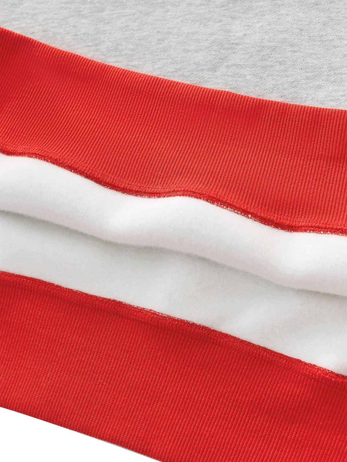 Women’s Fleece Mock-Neck Crew Sweatshirt — hem and stitching detail