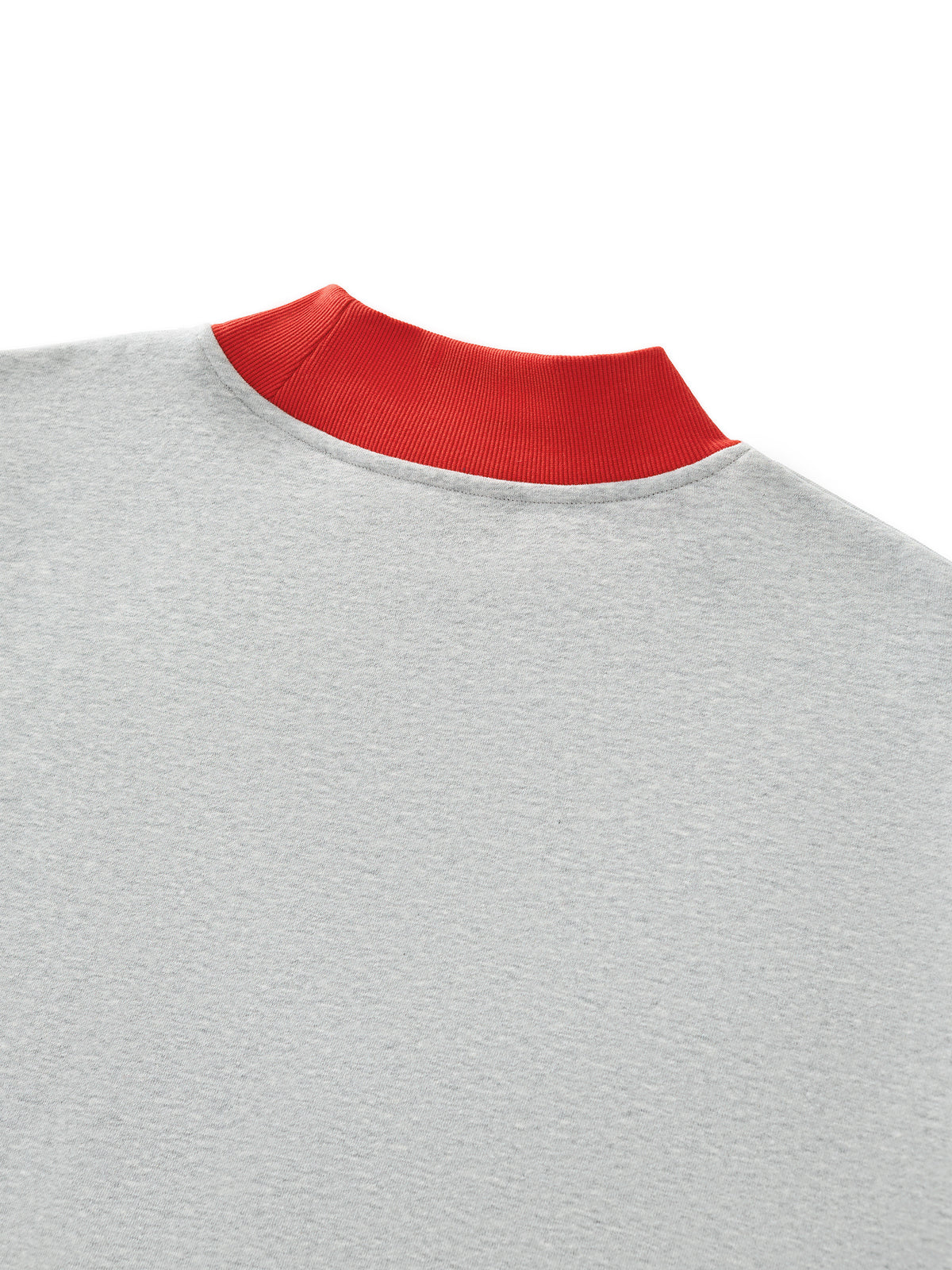 Women’s Fleece Mock-Neck Crew Sweatshirt — garment construction detail