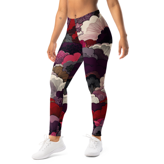 Yūkoku · Burnished Orchid mid-rise everyday leggings, left-front view.