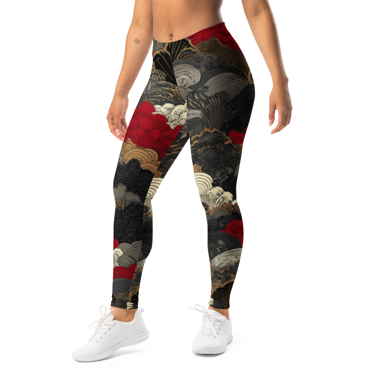 Yūkoku · Scarfhold Palette mid-rise everyday leggings, left-front view.