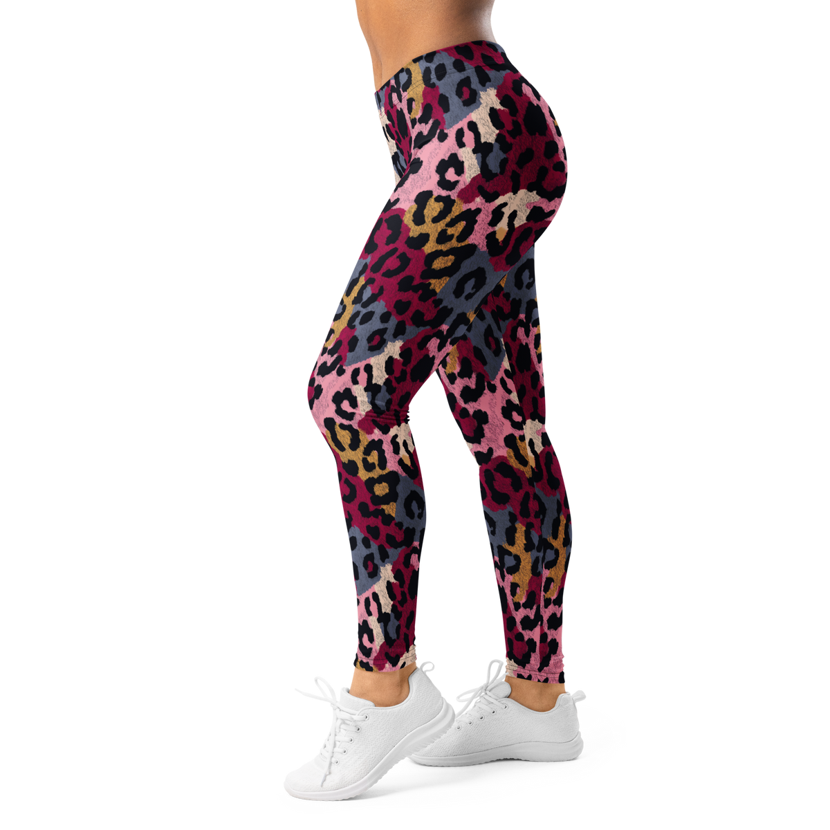 Yagarr mid-rise comfort leggings, left-side view.