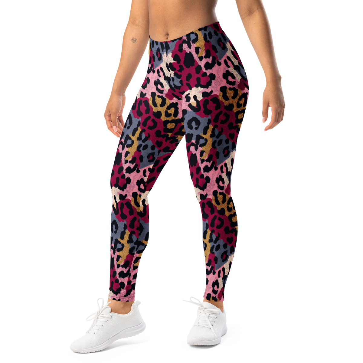 Yagarr mid-rise everyday leggings, left-front view.