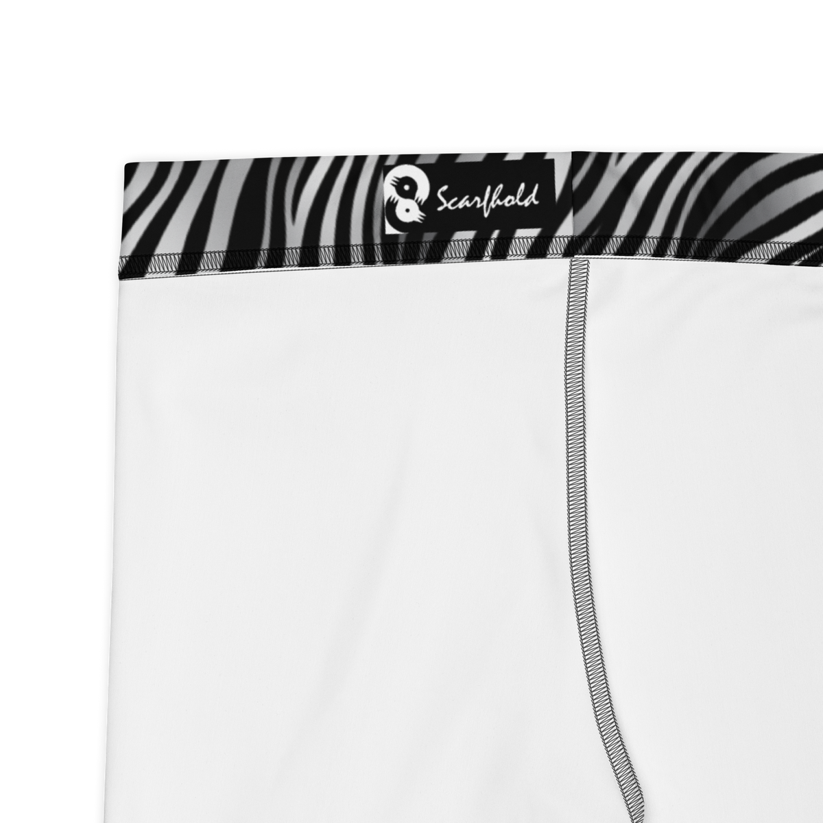 Zebrado Greyscale mid-rise comfort leggings, fabric and construction details.