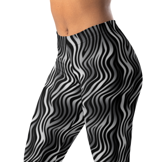 Zebrado · Greyscale mid-rise everyday leggings, waistband and pattern detail.