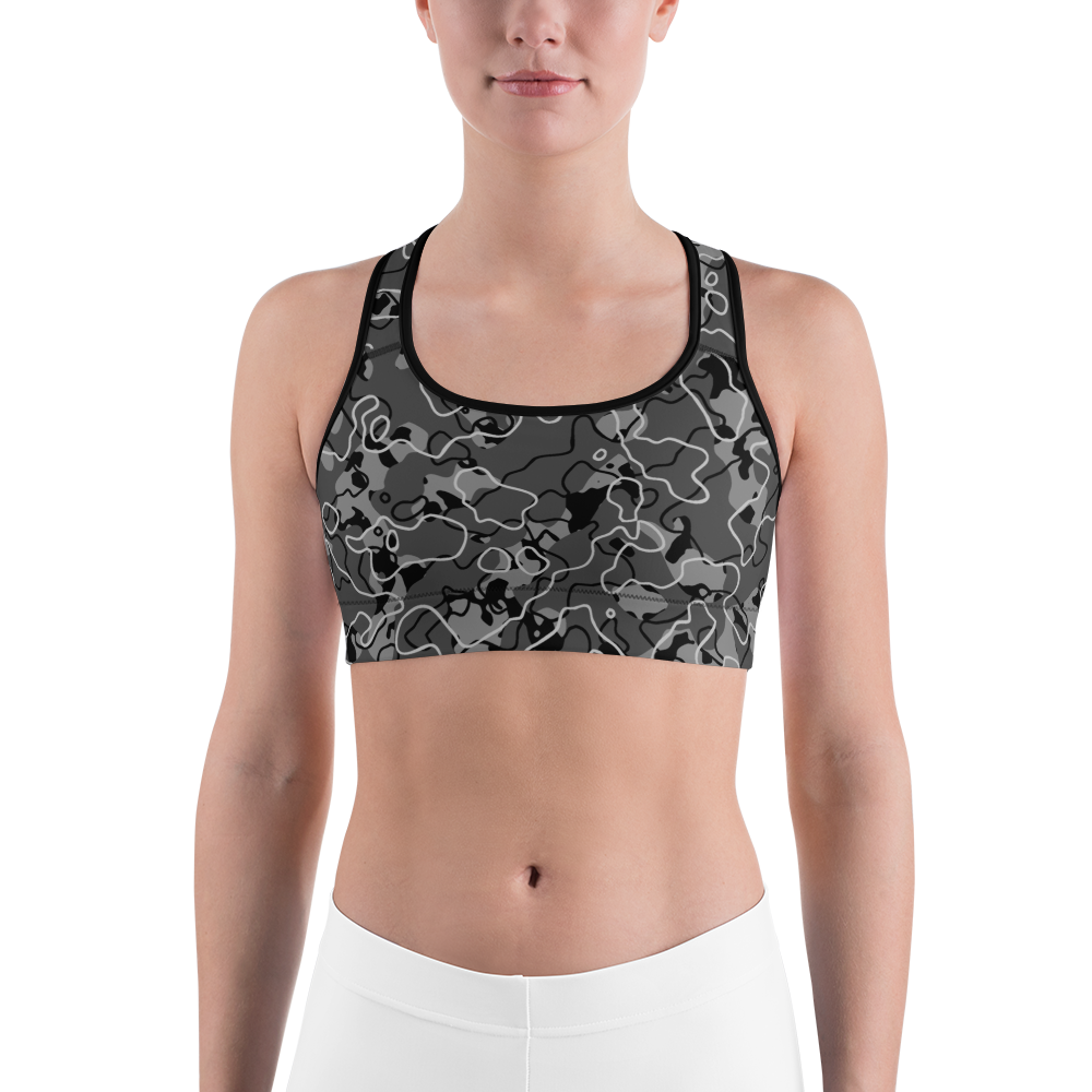 TUNDRA BLACK #A1 CAMOUFLAGE SPORTS BRA