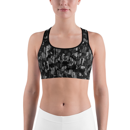 SAVANNAH BLACK #A1 CAMOUFLAGE SPORTS BRA