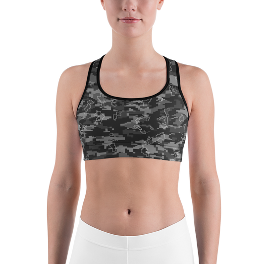 DIGITA GREY #C CAMOUFLAGE SPORTS BRA