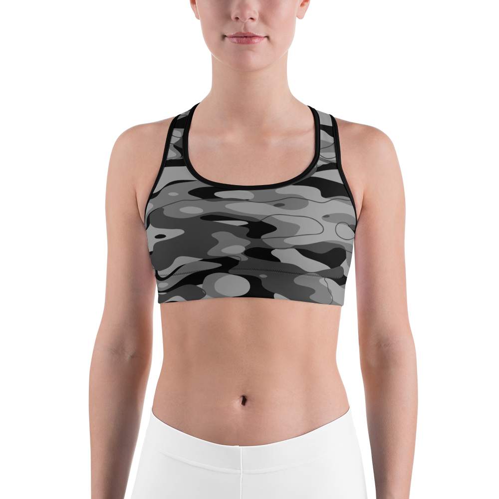 TIDEWAY BLACK #A1 CAMOUFLAGE SPORTS BRA