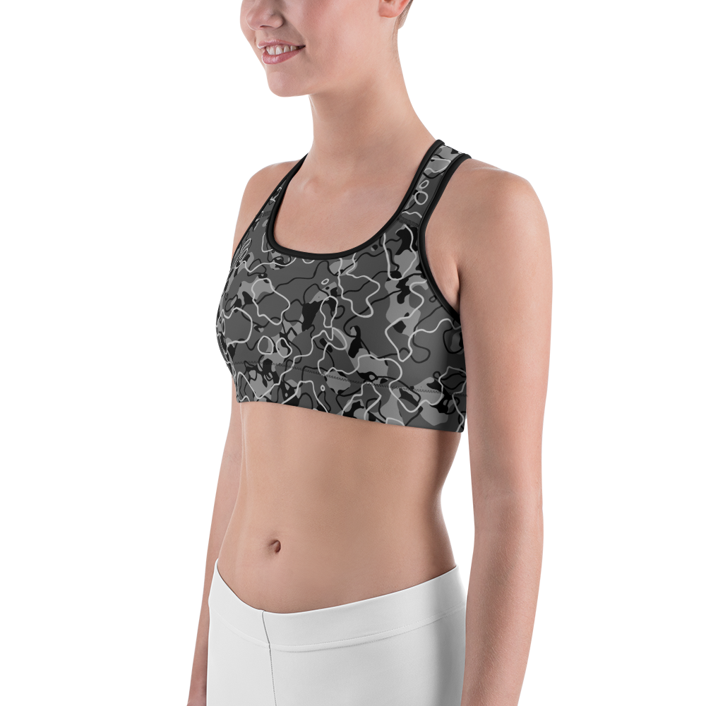 TUNDRA BLACK #A1 CAMOUFLAGE SPORTS BRA