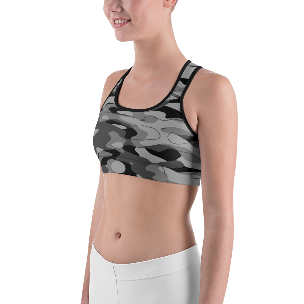 TIDEWAY BLACK #A1 CAMOUFLAGE SPORTS BRA