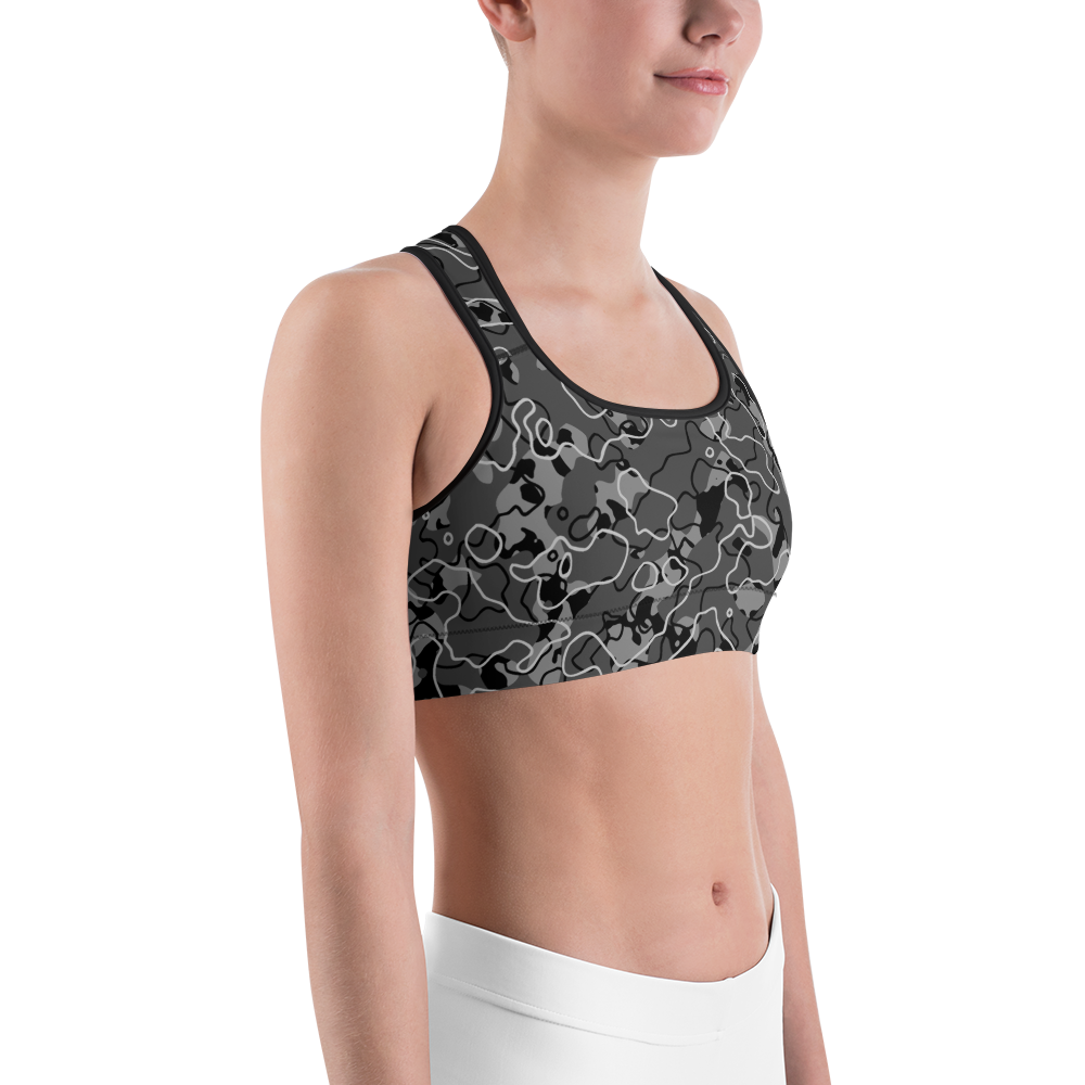 TUNDRA BLACK #A1 CAMOUFLAGE SPORTS BRA