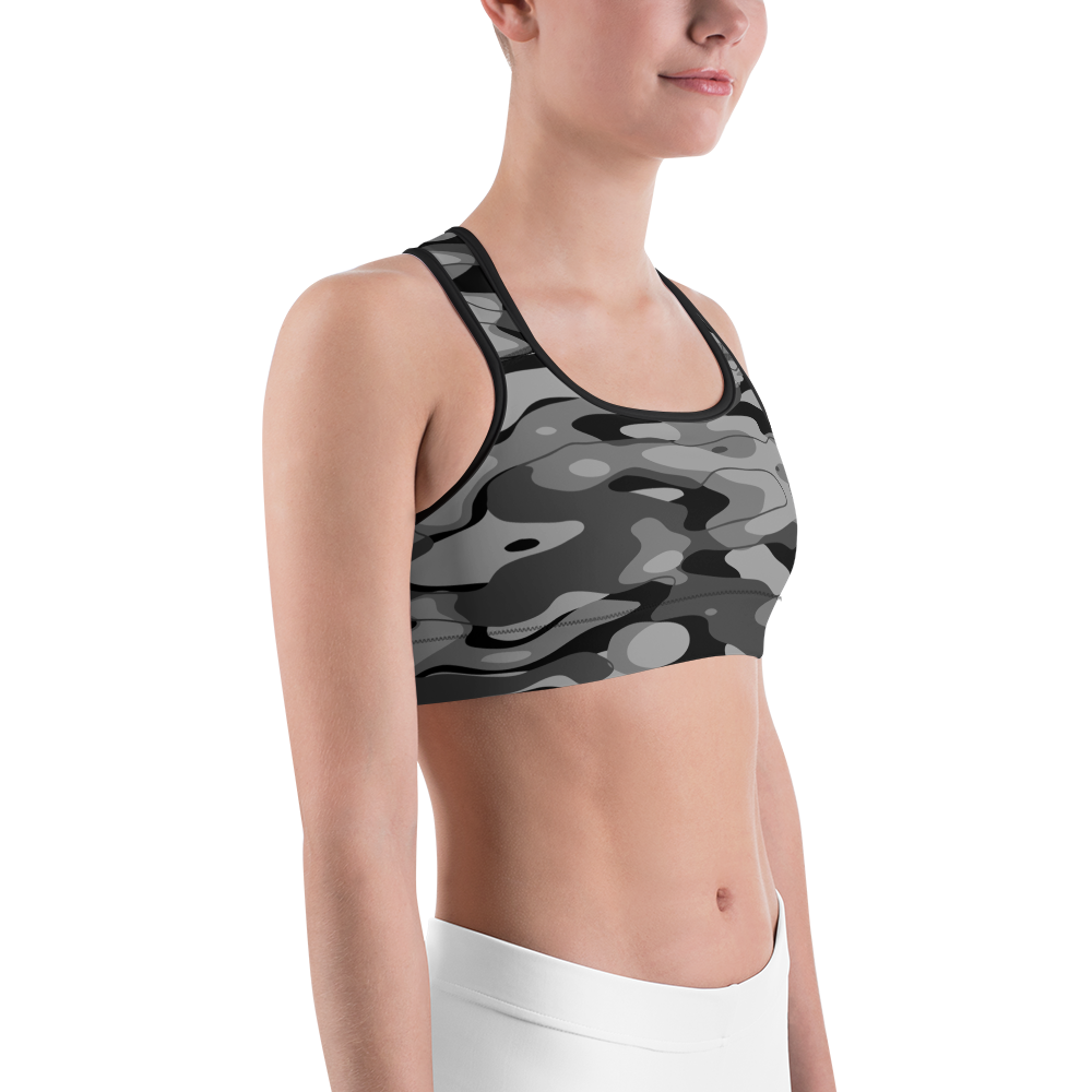 TIDEWAY BLACK #A1 CAMOUFLAGE SPORTS BRA