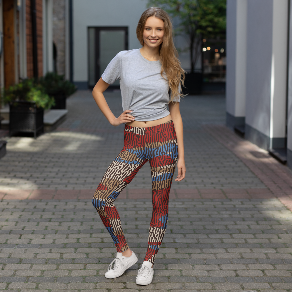 Gulf Turing Fall 5 camouflage mid-rise comfort leggings, lifestyle front view.
