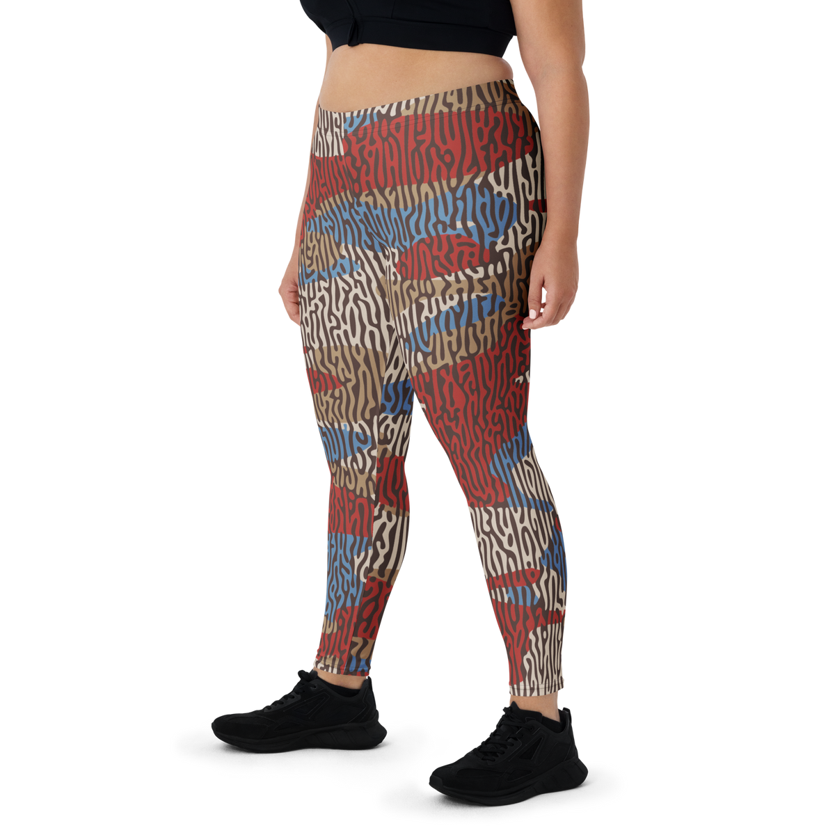 Gulf Turing Fall 5 camouflage mid-rise comfort leggings, oversize-fit front view.