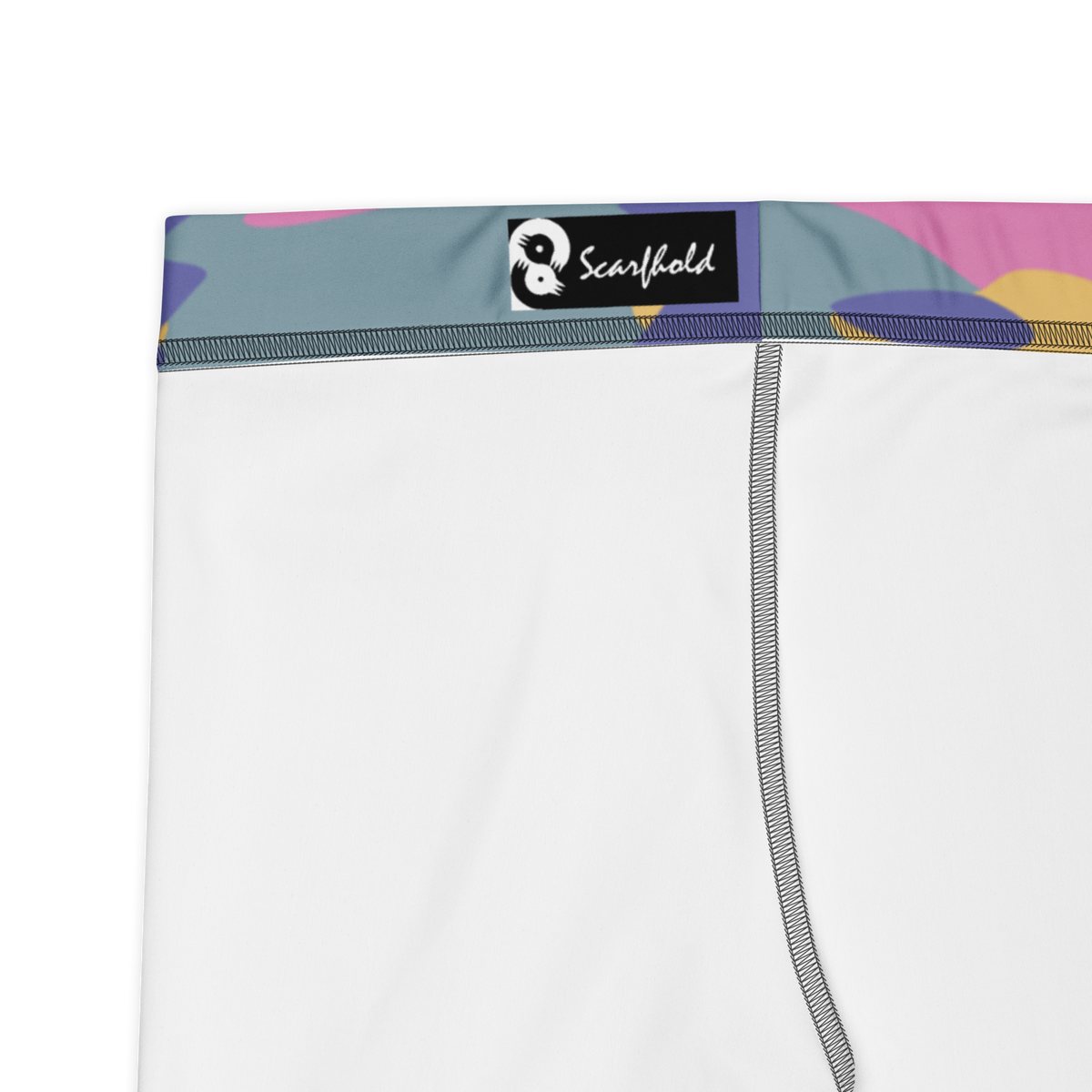 Gulf Very Peri 4 camouflage mid-rise comfort leggings, fabric and construction details.