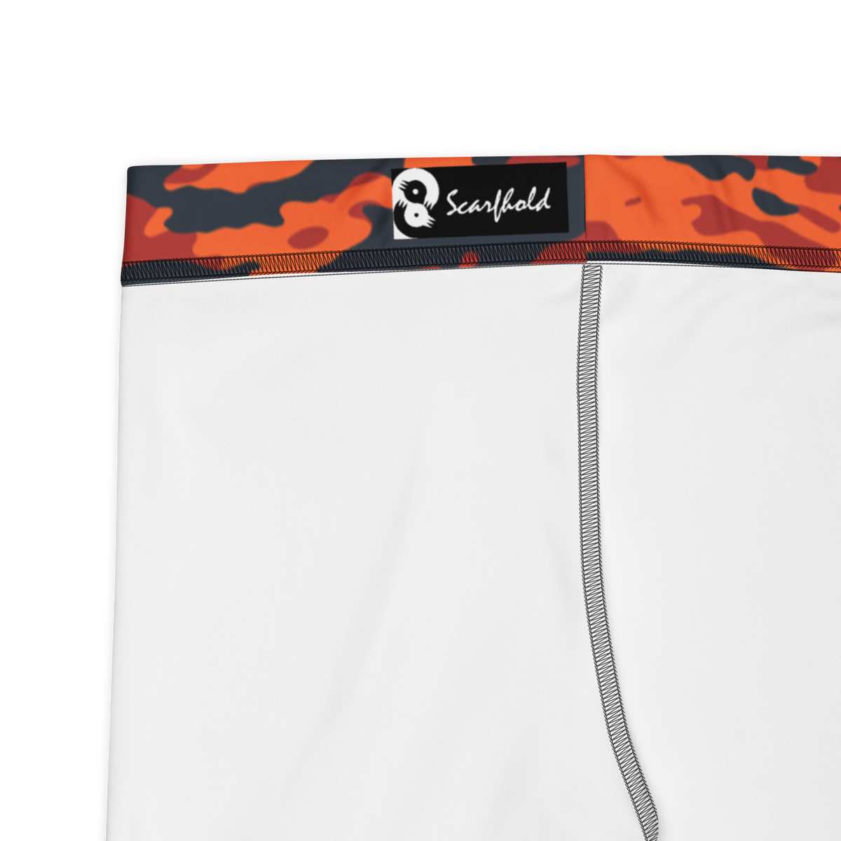 Inka Dragonfire camouflage mid-rise comfort leggings, fabric and construction details.