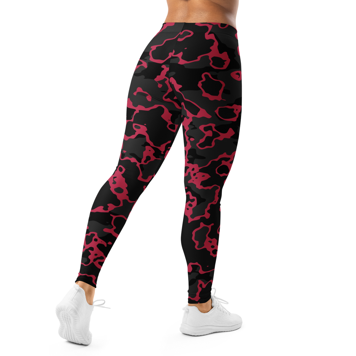 Ridga Viva Magenta mid-rise comfort leggings, back view.