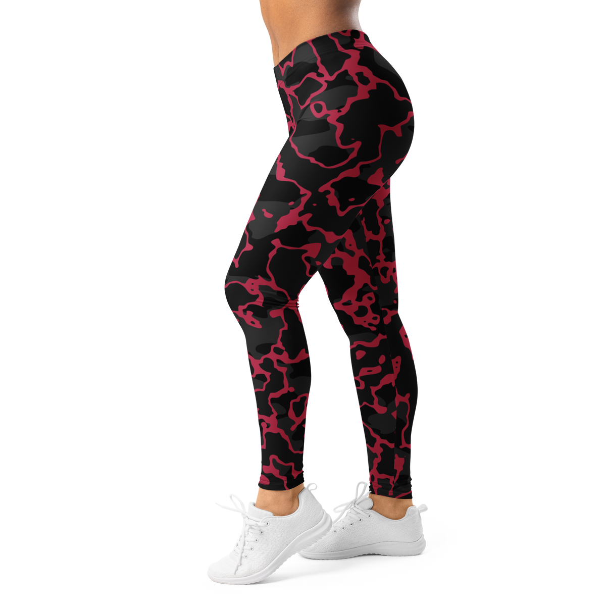 Ridga Viva Magenta mid-rise comfort leggings, left-side view.
