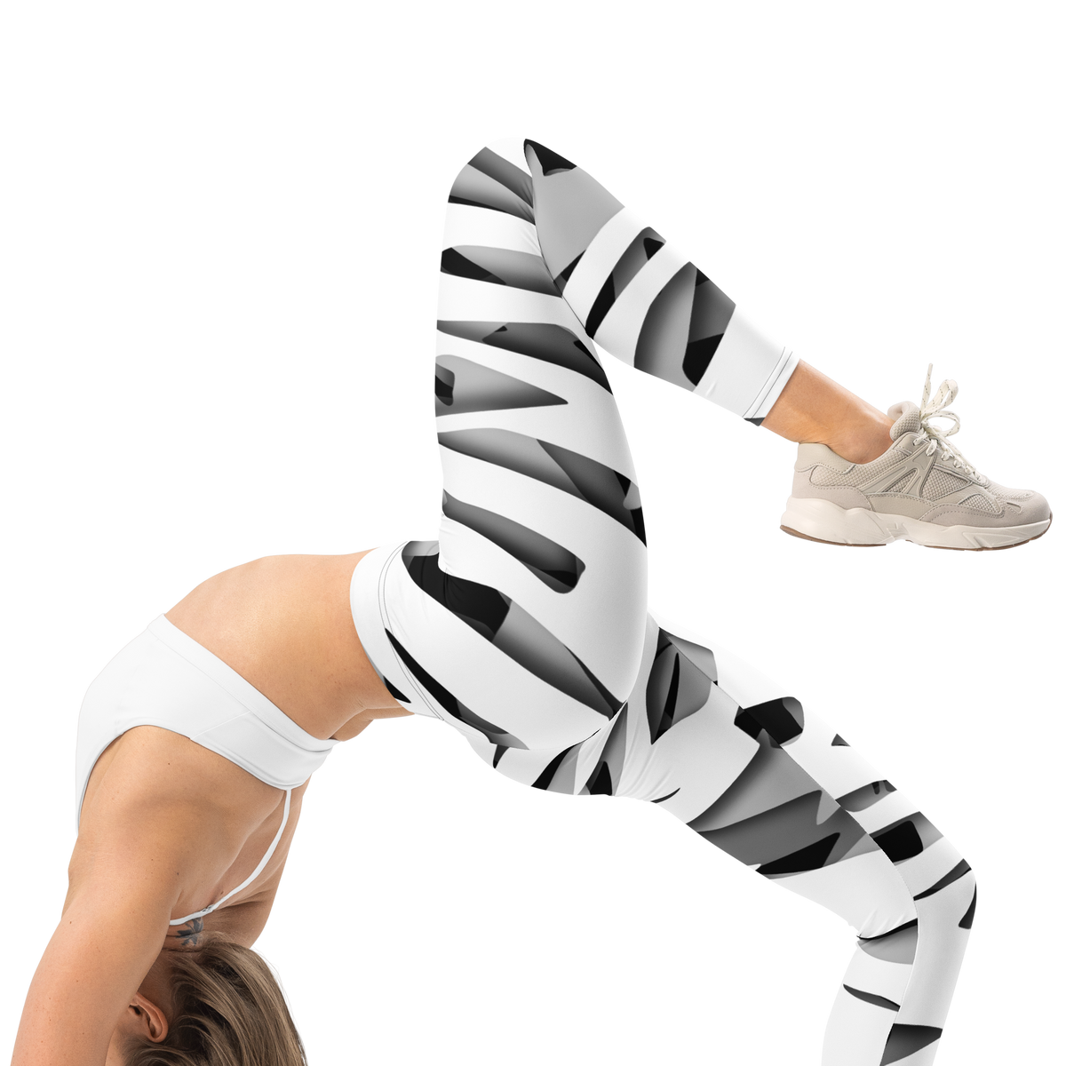 Specto Greyscale mid-rise comfort leggings, right-side view.