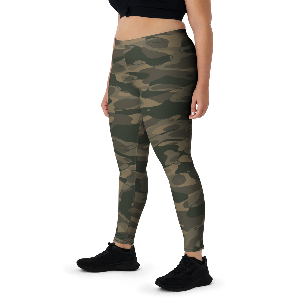 Tideway Woodland mid-rise comfort leggings, oversize-fit front view.