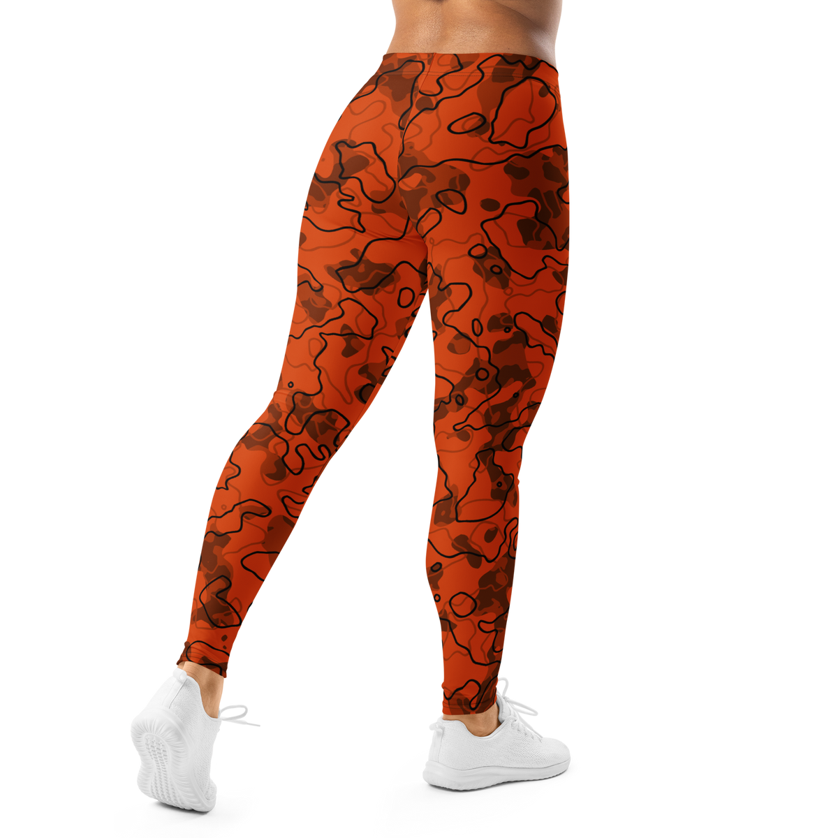 Tundra Dragonfire camouflage mid-rise comfort leggings, back view.