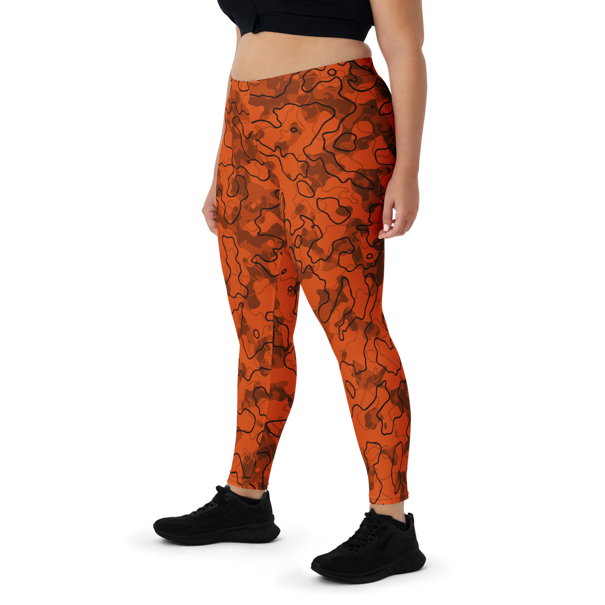 Tundra Dragonfire camouflage mid-rise comfort leggings, oversize-fit front view.
